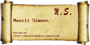 Meszli Simeon névjegykártya